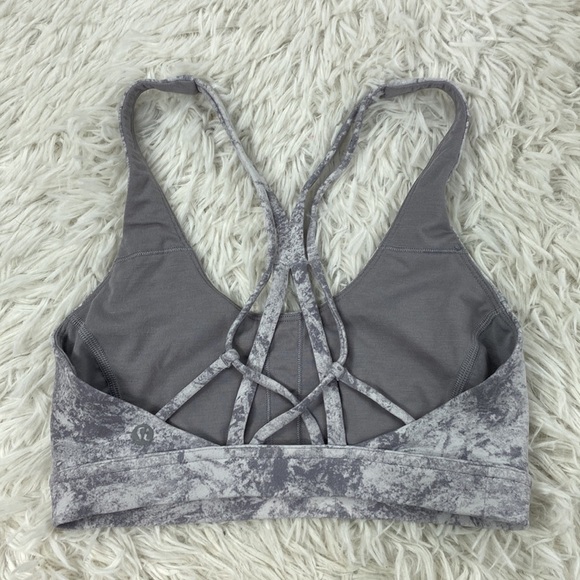 Lululemon Flow Freely Bra Washed Marble Alpine White Silverscreen - Picture 2 of 3